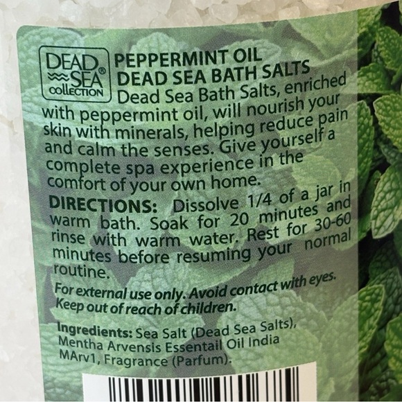 Dead Sea Collection Peppermint Bath Salts 34.2 oz Jar (2 Pack) - Picture 3 of 4